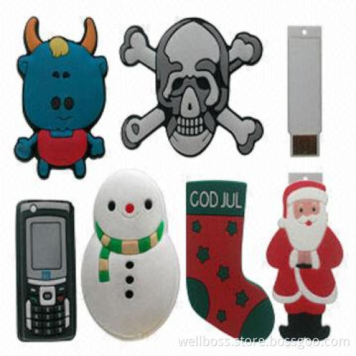 Promotional Christmas Cartoon USB Flash Drive with USB 1.1 Interface, 128MB to 32GB Capacity